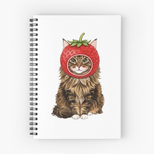 Item preview, Kawaii Fruit Kitty | Maine Coon & Strawberry designed and sold by KittyClosetStore.