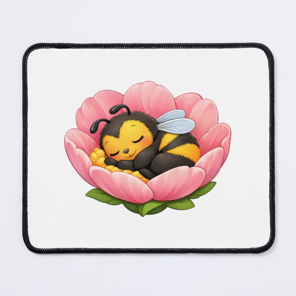 Artikelvorschau, Babyhummel schläft in einer rosa Blüte entworfen und verkauft von GearGirlNJ.