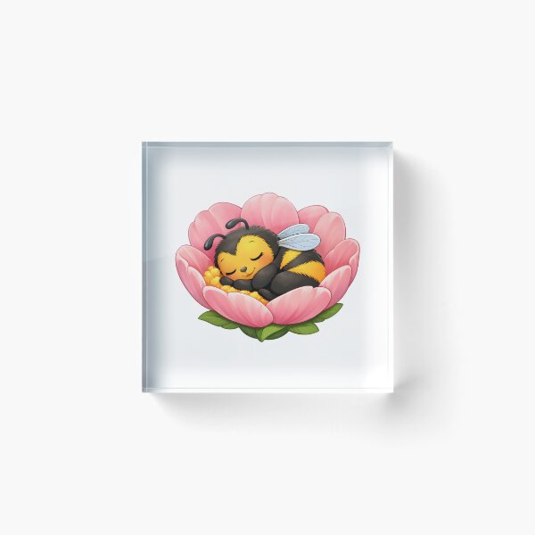 Item preview, Baby Bumble Bee Sleeping in a Pink Flower designed and sold by GearGirlNJ.