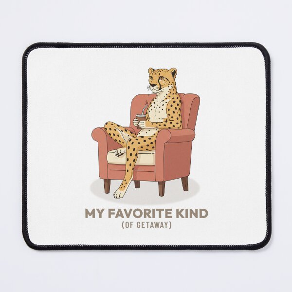Item preview, Cheetah Drinking Mate Slow Living Vintage Aesthetic designed and sold by COZY VINTAGE animal.