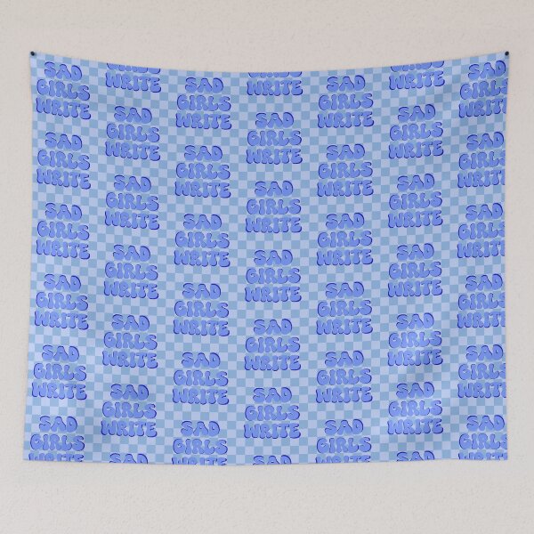 Item preview, Sad Girls Write (Blue Checkered) designed and sold by gennyevans.