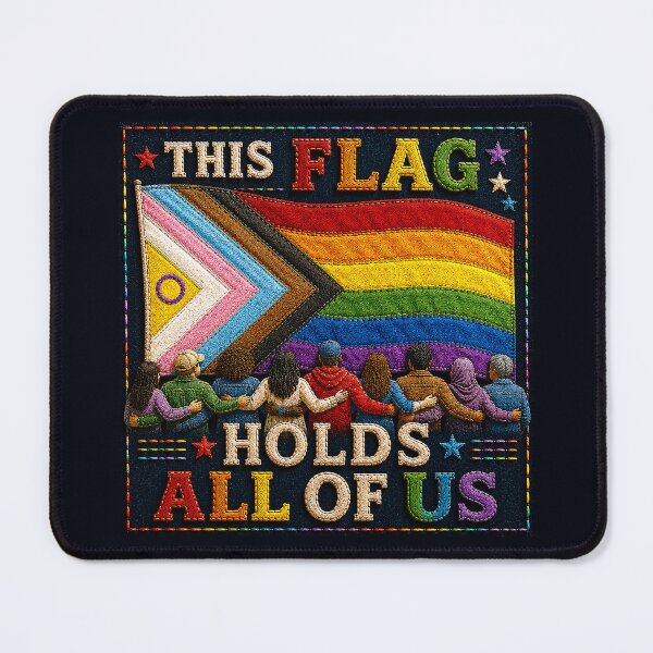 Item preview, ✂️ STITCHED TOGETHER COLLECTION ✂️- ❤️ - PRIDE UNITY - This Flag Holds All Of Us v2 designed and sold by WheelieGdArt.