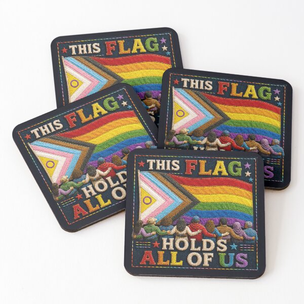 Item preview, ✂️ STITCHED TOGETHER COLLECTION ✂️- ❤️ - PRIDE UNITY - This Flag Holds All Of Us v2 designed and sold by WheelieGdArt.