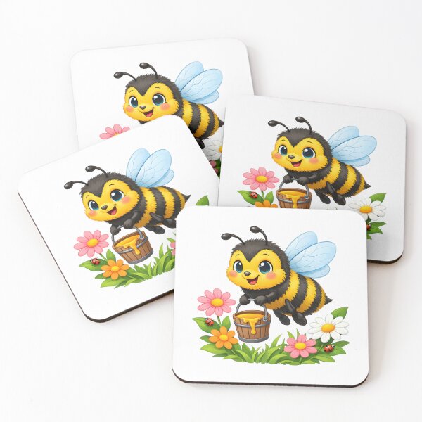 Item preview, Bumble Bee Carrying a Bucket of Honey That's Dripping Onto the Flowers designed and sold by GearGirlNJ.