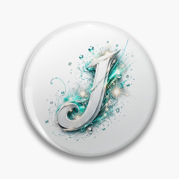 Item preview, Aetherbrush Manga Glyphs: The Mystic Silver Letter J designed and sold by BlissBlvdShop.