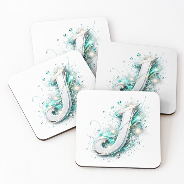 Item preview, Aetherbrush Manga Glyphs: The Mystic Silver Letter J designed and sold by BlissBlvdShop.
