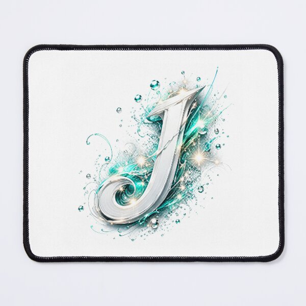 Item preview, Aetherbrush Manga Glyphs: The Mystic Silver Letter J designed and sold by BlissBlvdShop.