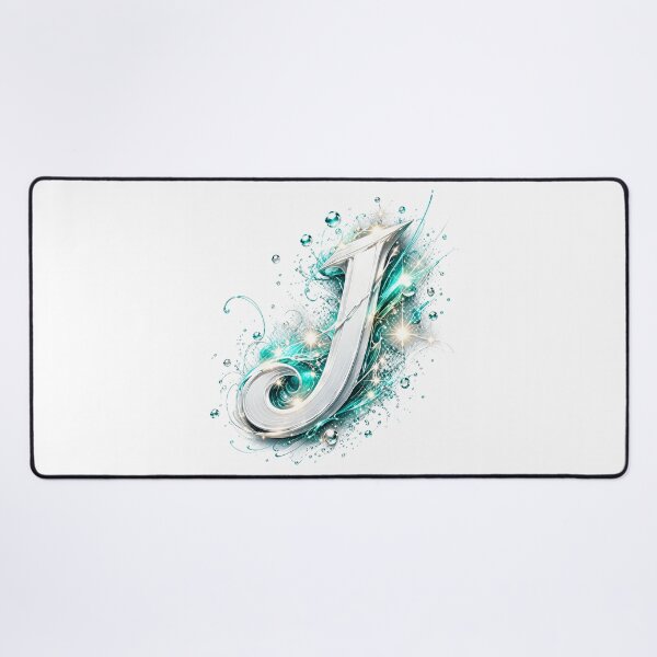 Item preview, Aetherbrush Manga Glyphs: The Mystic Silver Letter J designed and sold by BlissBlvdShop.