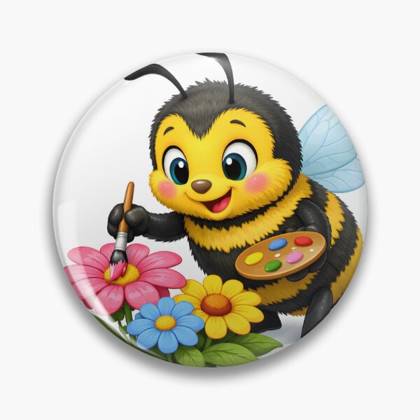 Item preview, Bumble Bee Painting Beautiful Flowers designed and sold by GearGirlNJ.