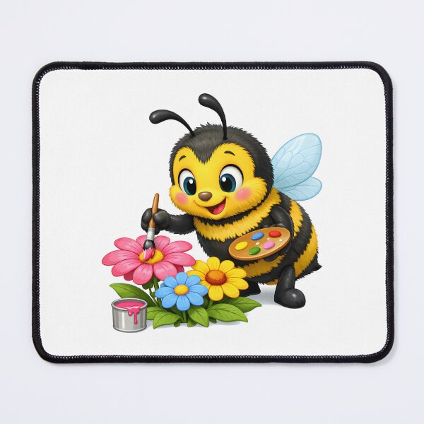 Item preview, Bumble Bee Painting Beautiful Flowers designed and sold by GearGirlNJ.