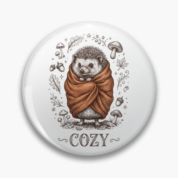 Item preview, Cozy Hedgehog Wrapped in an Oversized Blanket | Cute Woodland Animal | Cottagecore Comfort Design designed and sold by Softbear Atelier.