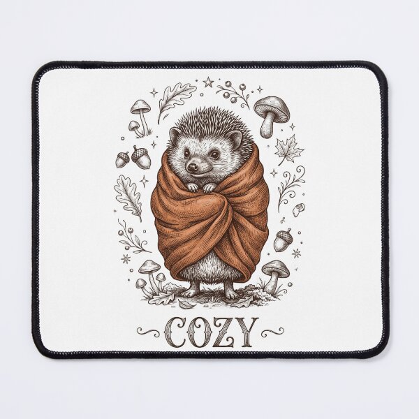 Item preview, Cozy Hedgehog Wrapped in an Oversized Blanket | Cute Woodland Animal | Cottagecore Comfort Design designed and sold by Softbear Atelier.