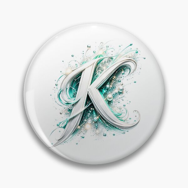 Item preview, Aetherbrush Manga Glyphs: The Mystic Silver Letter K designed and sold by BlissBlvdShop.