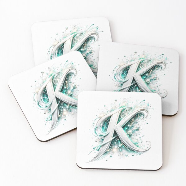 Item preview, Aetherbrush Manga Glyphs: The Mystic Silver Letter K designed and sold by BlissBlvdShop.