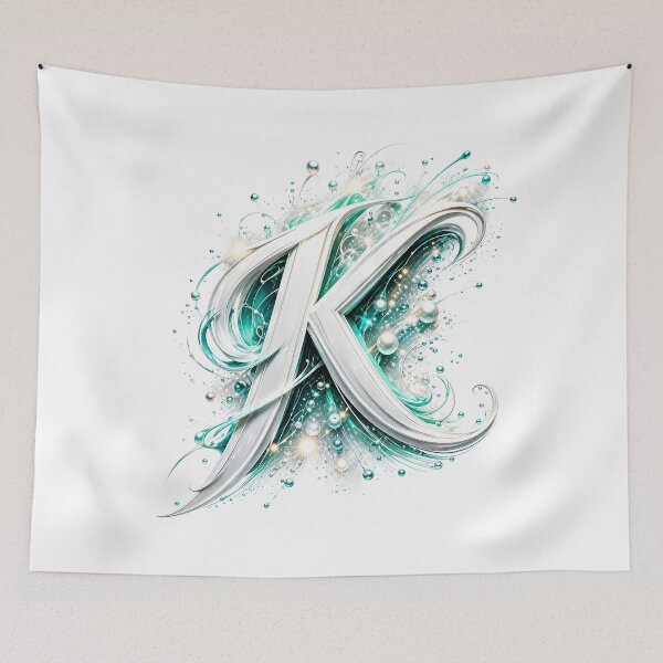Item preview, Aetherbrush Manga Glyphs: The Mystic Silver Letter K designed and sold by BlissBlvdShop.