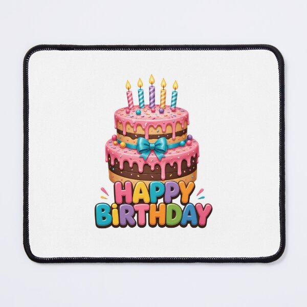 Item preview, Cute Happy Birthday Cake with Colorful Candles Cartoon Party Design designed and sold by Celebrate & Sparkle.