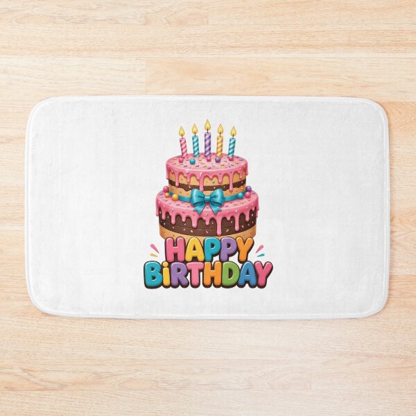 Item preview, Cute Happy Birthday Cake with Colorful Candles Cartoon Party Design designed and sold by Celebrate & Sparkle.