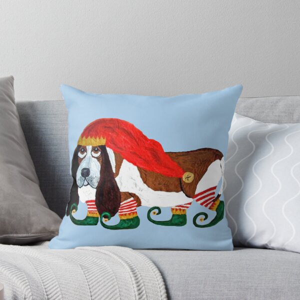 Item preview, Christmas Basset Hound Elf designed and sold by Squirreldumplings.