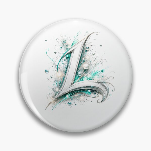 Item preview, Aetherbrush Manga Glyphs: The Mystic Silver Letter L designed and sold by BlissBlvdShop.
