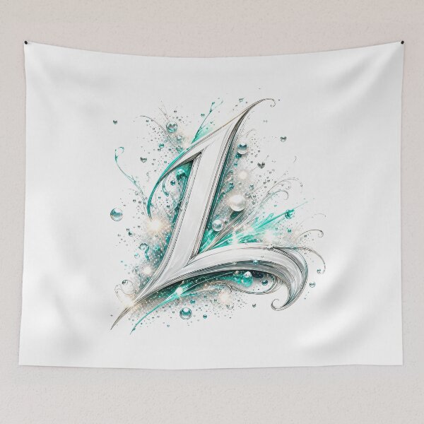 Item preview, Aetherbrush Manga Glyphs: The Mystic Silver Letter L designed and sold by BlissBlvdShop.