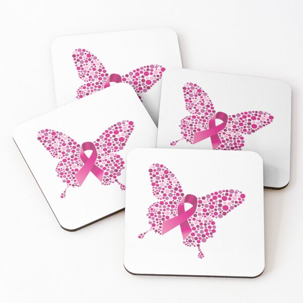 Item preview, Pink Ribbon Butterfly Breast Cancer Awareness Mosaic Dot Art designed and sold by HamadaArtivio1.