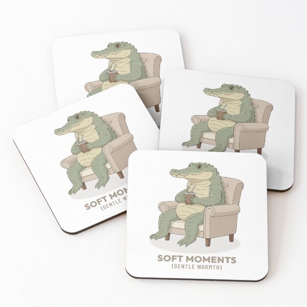 Item preview, Crocodile Drinking Mate Slow Living Vintage Aesthetic designed and sold by COZY VINTAGE animal.