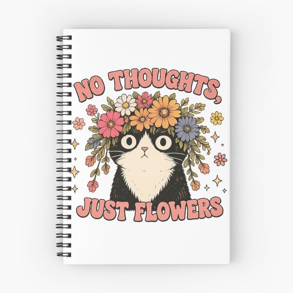 Item preview, No Thoughts, Just Flowers | Cute Floral Cat designed and sold by Spark Cottage.