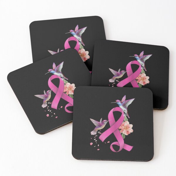 Item preview, Pink Ribbon Hummingbirds Watercolor Awareness Art designed and sold by HamadaArtivio1.