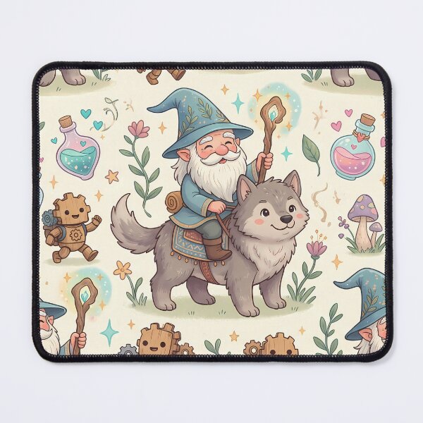 Item preview, Wolf Dog Fantasy RPG Pixel Art Seamless Pattern designed and sold by ART ATTACK ZONE.