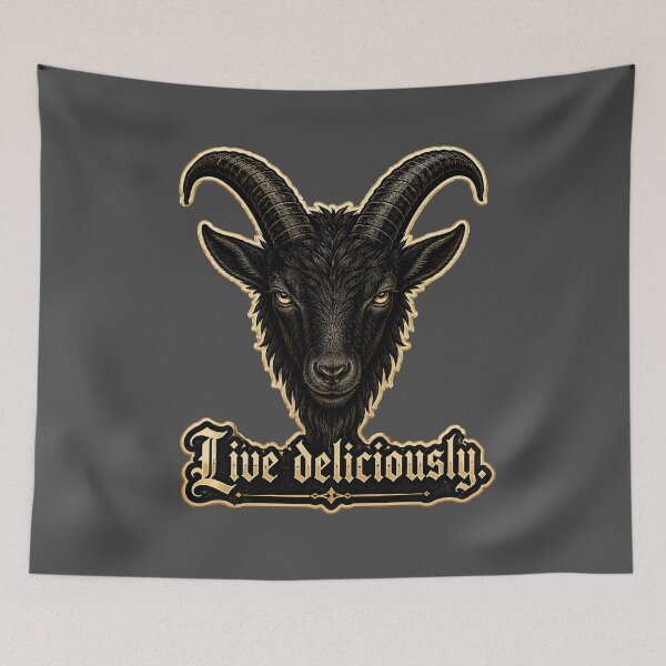 Item preview, Live Deliciously Gothic Black Goat Occult Art Prints designed and sold by PinUpPizzazz.