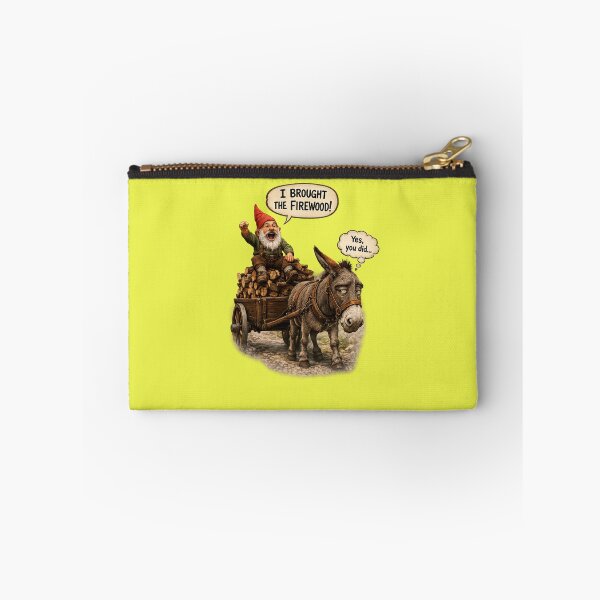 Item preview, I Brought the Firewood! Funny Gnome and Donkey Cartoon designed and sold by Alpine-Ink.
