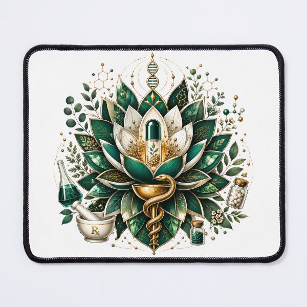 Item preview, Sacred Pharmacy Lotus | Luxury Medical Botanical Illustration designed and sold by ElShubrawy.