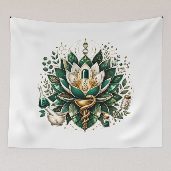 Item preview, Sacred Pharmacy Lotus | Luxury Medical Botanical Illustration designed and sold by ElShubrawy.