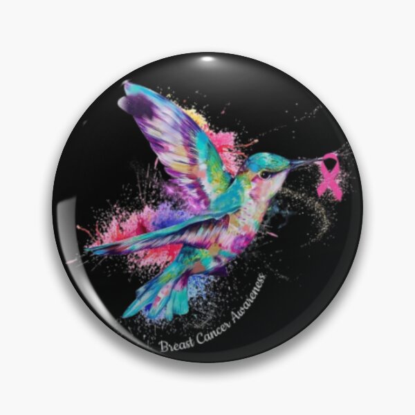 Item preview, Pink Ribbon Hummingbirds Watercolor Awareness Art designed and sold by HamadaArtivio1.