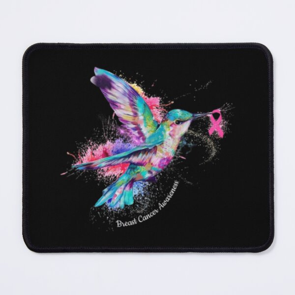 Item preview, Pink Ribbon Hummingbirds Watercolor Awareness Art designed and sold by HamadaArtivio1.