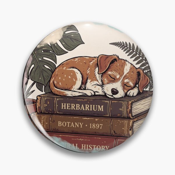 Item preview, Puppy Sleeping on Vintage Style Books designed and sold by ConElAlma.
