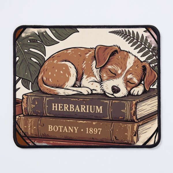 Item preview, Puppy Sleeping on Vintage Style Books designed and sold by ConElAlma.