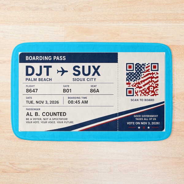 Item preview, ✈️ DJT → SUX Boarding Pass - LAST CALL FOR DEMOCRACY COLLECTION ✈️ - Passenger Al B. Counted designed and sold by WheelieGdArt.