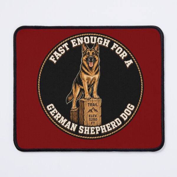 Item preview, Fast Enough for a German Shepherd Funny Hiking Dog Retro designed and sold by freshwear design.