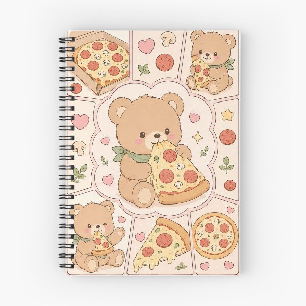 Item preview, Kawaii Bear Eating Pizza Slice designed and sold by Gift Phrase Studio.
