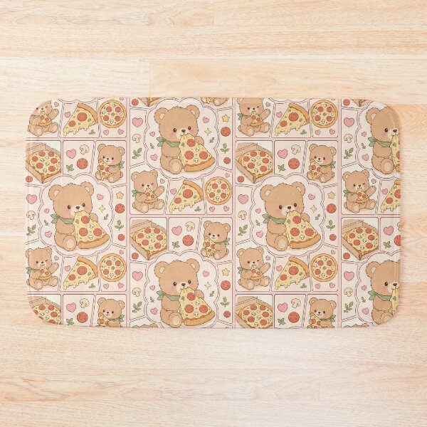 Item preview, Kawaii Bear Eating Pizza Slice designed and sold by Magmashup.
