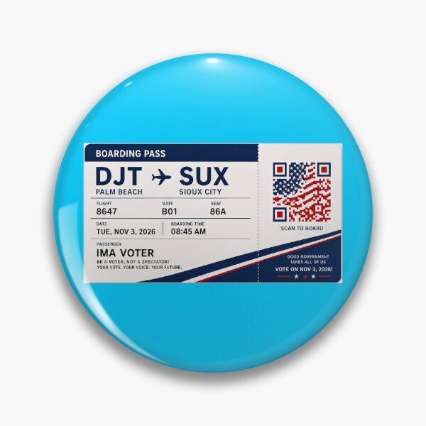 Item preview, ✈️ DJT → SUX Boarding Pass - LAST CALL FOR DEMOCRACY COLLECTION ✈️ - Passenger  Ima Voter designed and sold by WheelieGdArt.