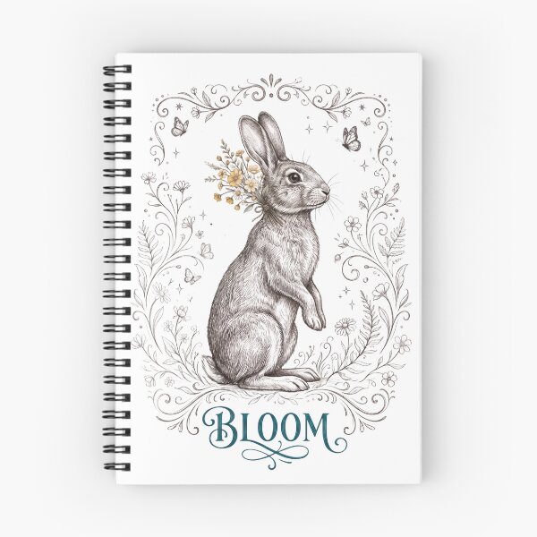Artikelvorschau, Bloom Rabbit | Niedliches Hasen-Blumen-Design | Frühlingshaftes Geschenk für Tierliebhaber im Cottagecore-Stil entworfen und verkauft von Softbear Atelier.
