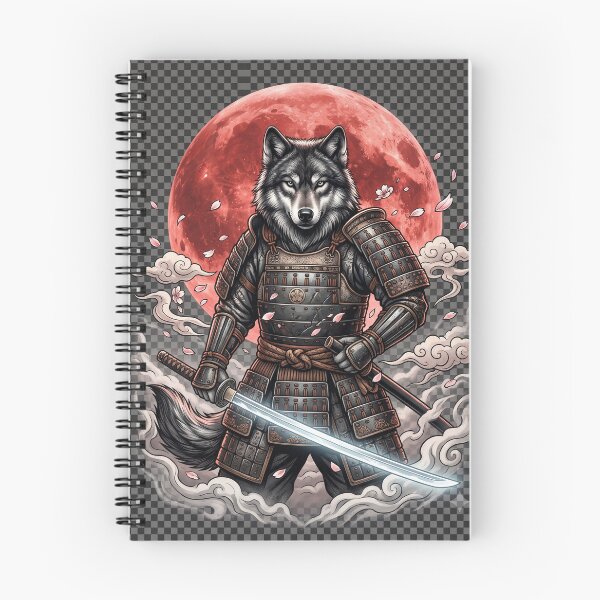 Item preview, Wolf Samurai Under Crimson Moon designed and sold by Origamoart.