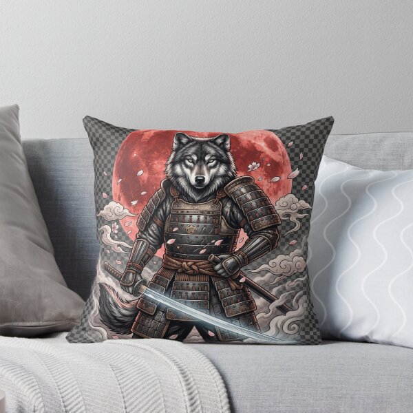 Item preview, Wolf Samurai Under Crimson Moon designed and sold by Origamoart.