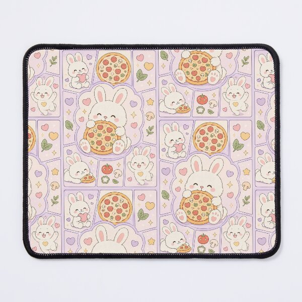 Item preview, Kawaii Bunny Hugging Whole Pizza designed and sold by Magmashup.