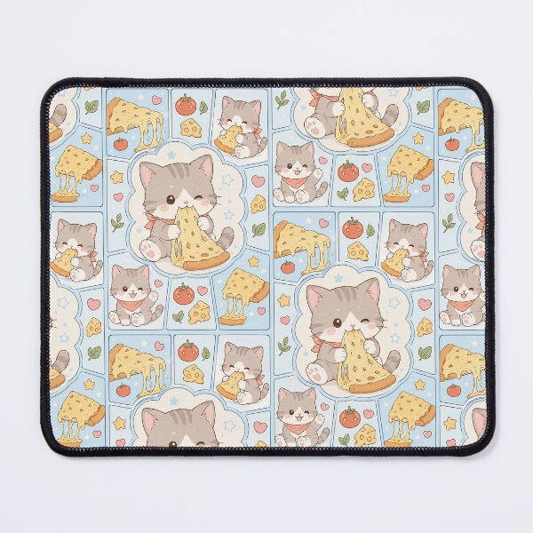 Item preview, Kawaii Cat Eating Cheese Pizza designed and sold by Magmashup.