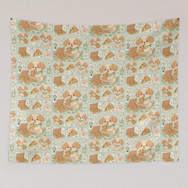 Item preview, Kawaii Puppy with Pizza Box designed and sold by Gift Phrase Studio.