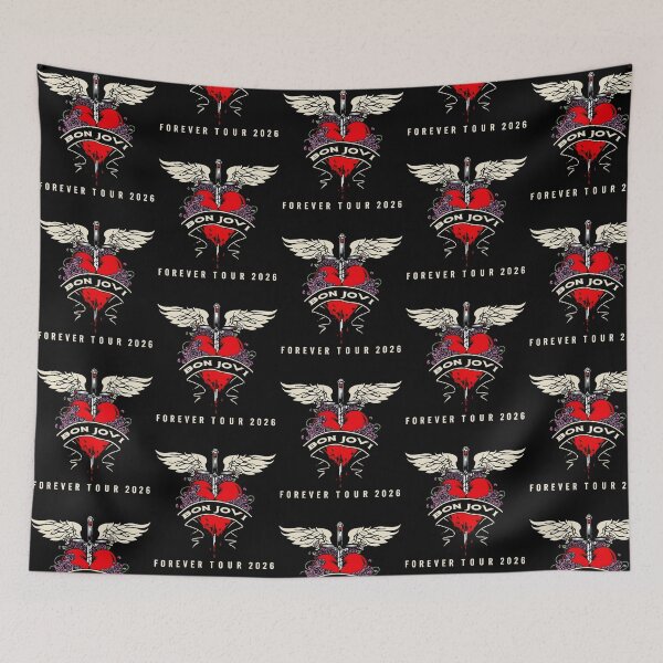 Item preview, Bon Jovi Forever Tour 2026 Heart Wings Rock Band Vintage designed and sold by nojany.
