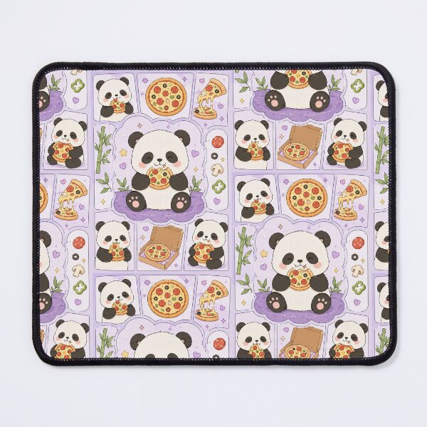 Item preview, Kawaii Panda Eating Mini Pizza designed and sold by Gift Phrase Studio.